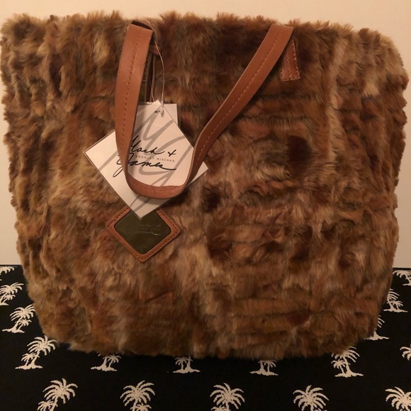 Badgley Mischka Handbags - Badgley Mischka Brownish Fur Tote